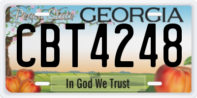 GA license plate CBT4248