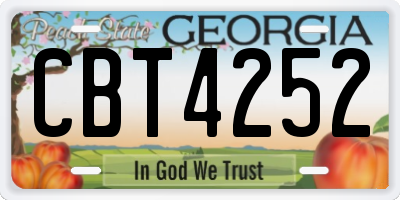 GA license plate CBT4252
