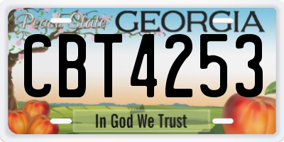 GA license plate CBT4253