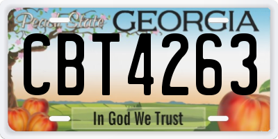 GA license plate CBT4263