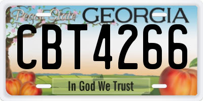 GA license plate CBT4266
