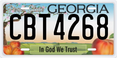 GA license plate CBT4268