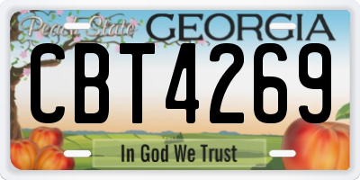 GA license plate CBT4269