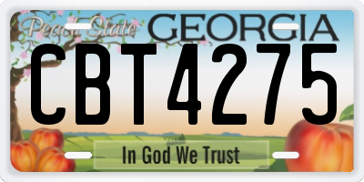 GA license plate CBT4275