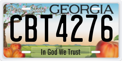 GA license plate CBT4276