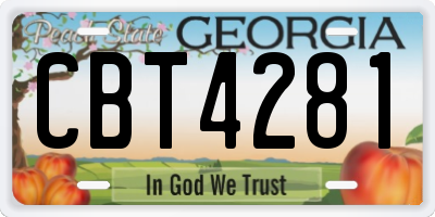 GA license plate CBT4281
