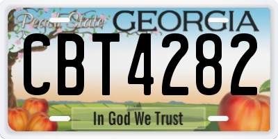 GA license plate CBT4282