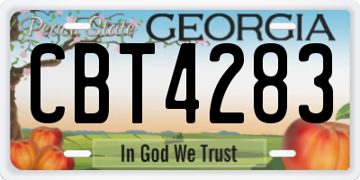 GA license plate CBT4283