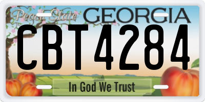 GA license plate CBT4284
