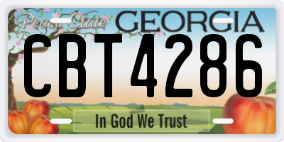 GA license plate CBT4286