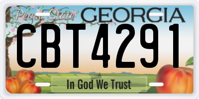 GA license plate CBT4291