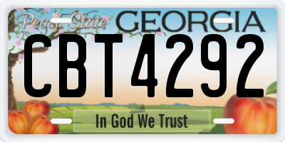 GA license plate CBT4292