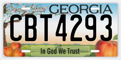 GA license plate CBT4293