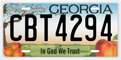 GA license plate CBT4294