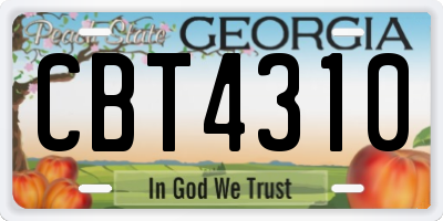 GA license plate CBT4310