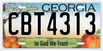 GA license plate CBT4313