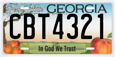 GA license plate CBT4321
