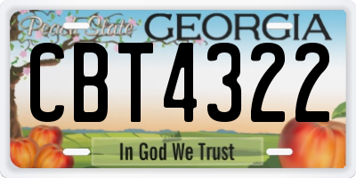 GA license plate CBT4322
