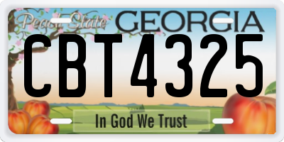 GA license plate CBT4325