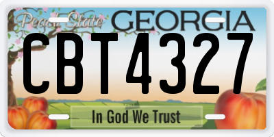 GA license plate CBT4327
