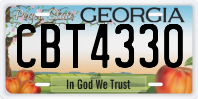 GA license plate CBT4330