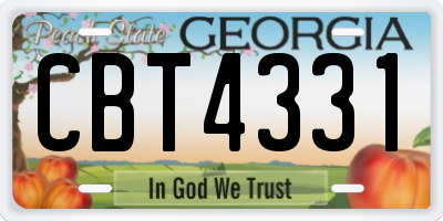 GA license plate CBT4331