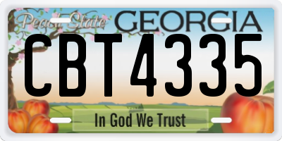 GA license plate CBT4335