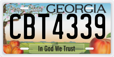 GA license plate CBT4339