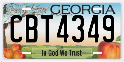 GA license plate CBT4349