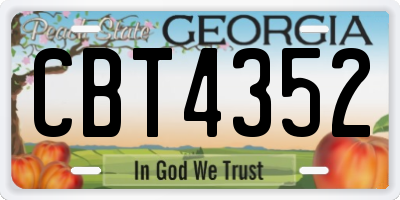 GA license plate CBT4352
