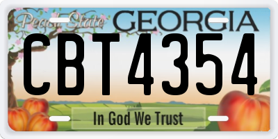GA license plate CBT4354