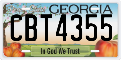 GA license plate CBT4355