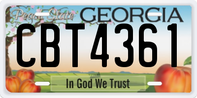 GA license plate CBT4361