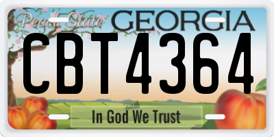 GA license plate CBT4364