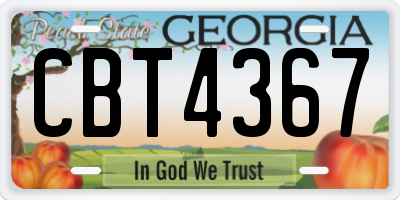 GA license plate CBT4367