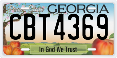 GA license plate CBT4369