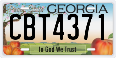 GA license plate CBT4371