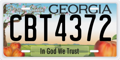 GA license plate CBT4372