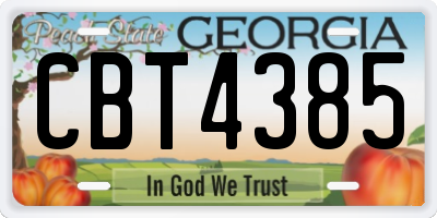 GA license plate CBT4385