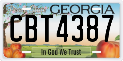 GA license plate CBT4387