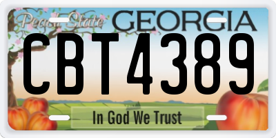 GA license plate CBT4389