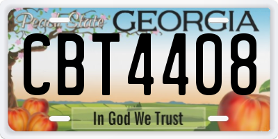 GA license plate CBT4408