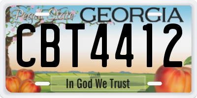 GA license plate CBT4412