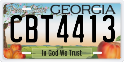 GA license plate CBT4413