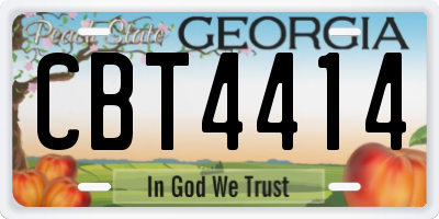 GA license plate CBT4414