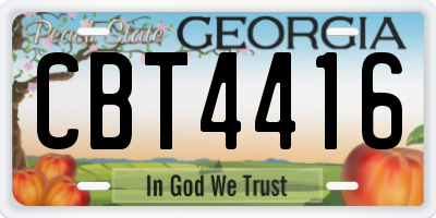 GA license plate CBT4416