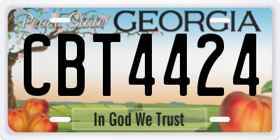 GA license plate CBT4424