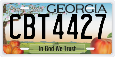 GA license plate CBT4427
