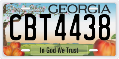 GA license plate CBT4438