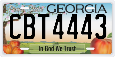GA license plate CBT4443